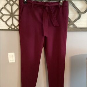 LOFT Deep Red Cropped Pants